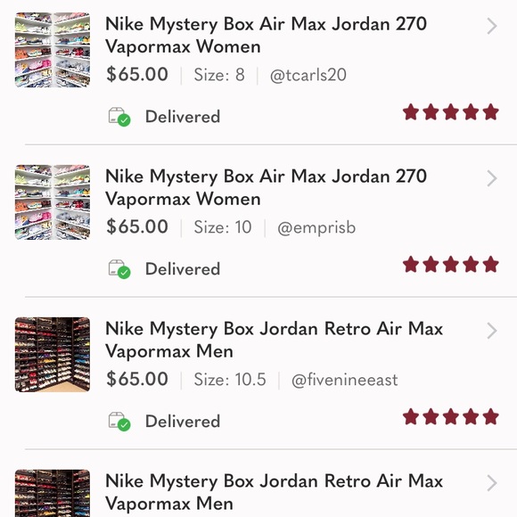 NEW Nike Mystery Box Air Max Jordan 270 Vapormax Dunk Flyknit Women - Picture 6 of 10